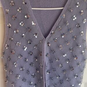 Zara Lavender Ribbed Knit Sweater